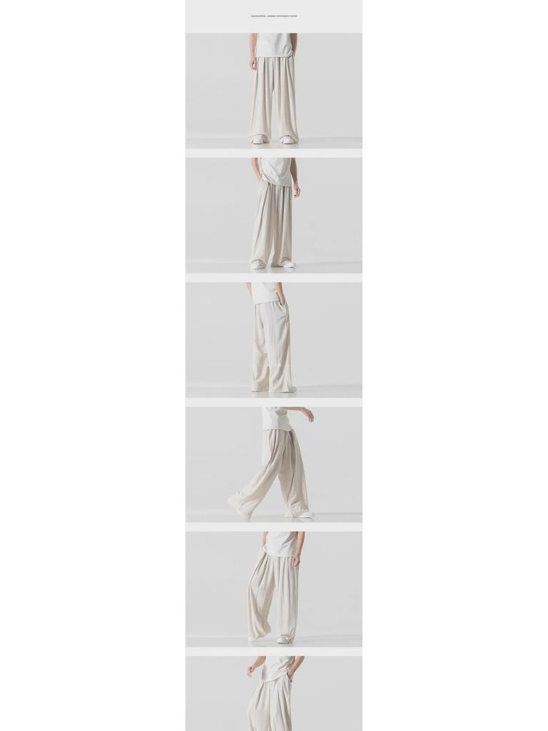 Men's Chinese-Style Wide-Leg Linen Hanfu Pants - Fairy Drape, Loose Fit, Ancient Costume-Inspired