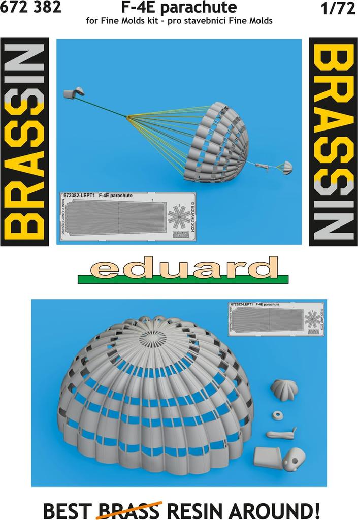 eduard Brassin McDonnell Aircraft Phantom 2 Brake Parachute Fine Plastic Model Parts EDU672382 1/72 F-4E (for Mold)