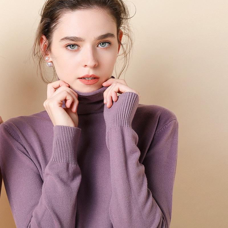 2024 Autumn/Winter Women's Korean Style Slim Fit Knitted Sweater with Pile Collar
