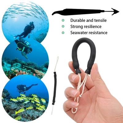 Rubber Speargun Shooting Line with Snap Swivel/Pigtail Swivel Spear Shockcord Spear Fishing Equipment for Avoiding Losing Catch