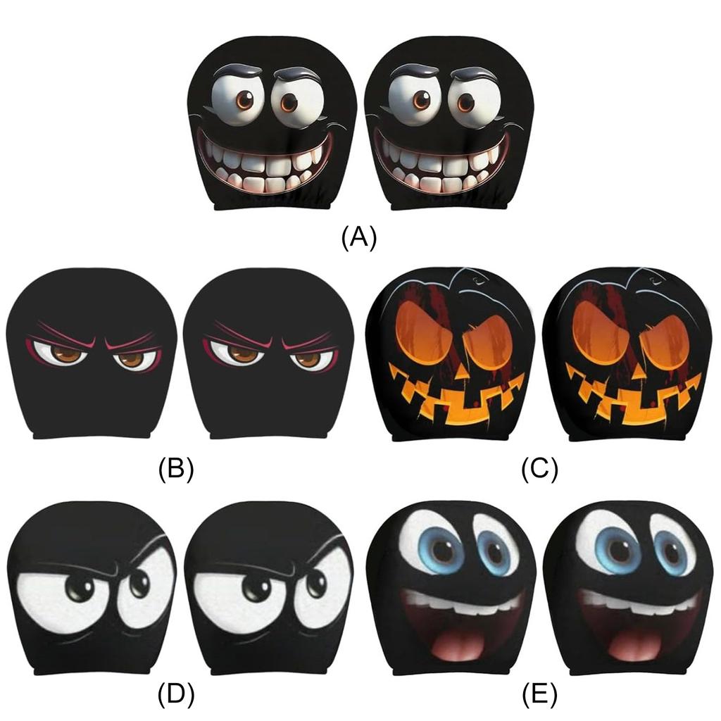 2pcs Car Headrest Covers Stretchy Headrest Protector Universal Car Seat Mask for Auto Front Seat Rest Decoration