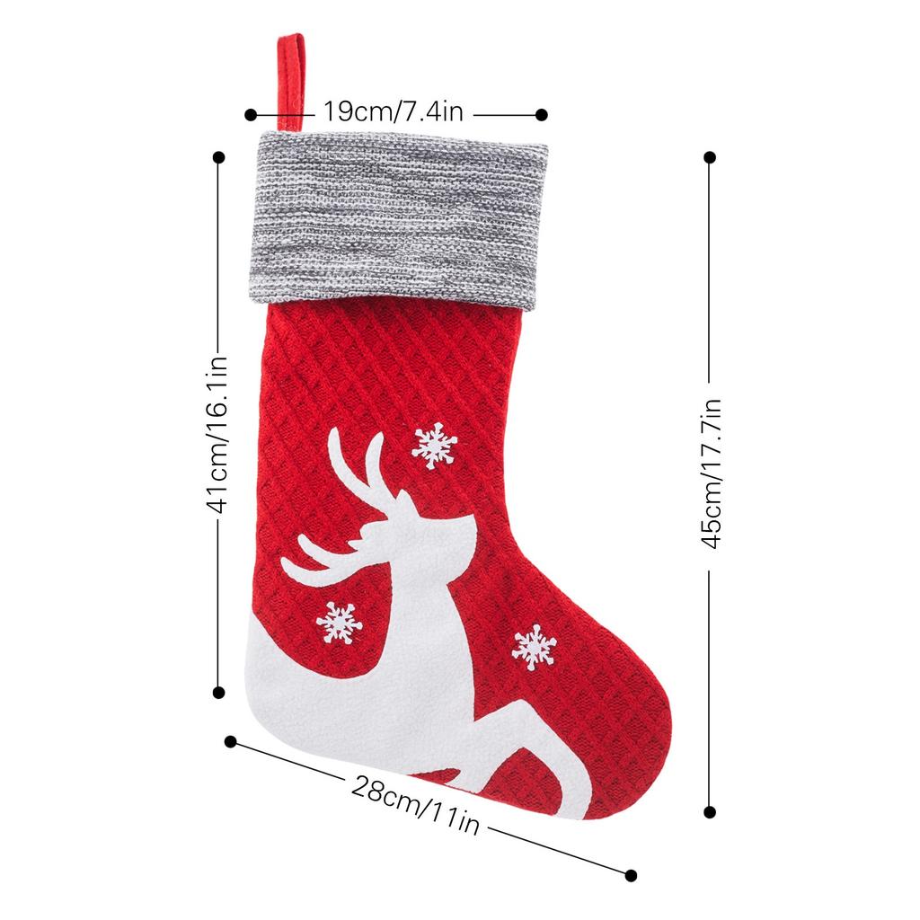 1 szt. Świąteczne dziergane skarpety dekoracyjne Torba na prezenty festiwalowe Ozdoby do zawieszenia na kominku choinkowym Dekoracja Czerwono-biała skarpeta świąteczna