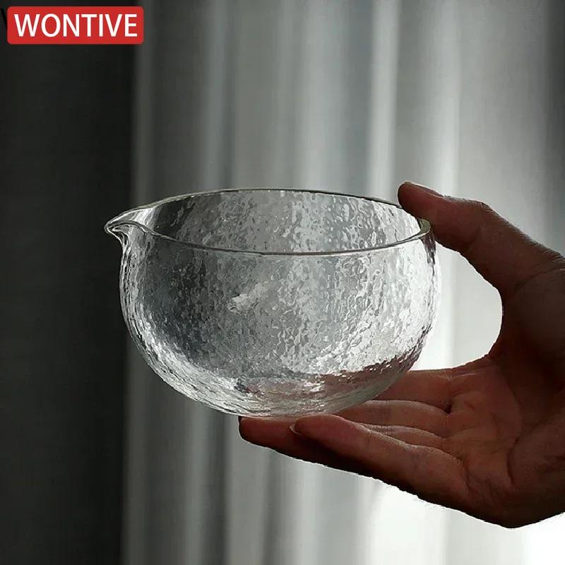 1/2/3pcs Japanese Matcha Bowl Hammer Textured Glass TeaBowl Tea Set Accessories Song Dynasty Tea Tools Vintage Kung Fu Tea Bowls