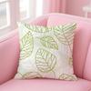 Simple Classic Retro Style Leaf and Plant Cushion Cover Pillowcase Short Plush Invisible Zipper Room Sofa Cushion Cover