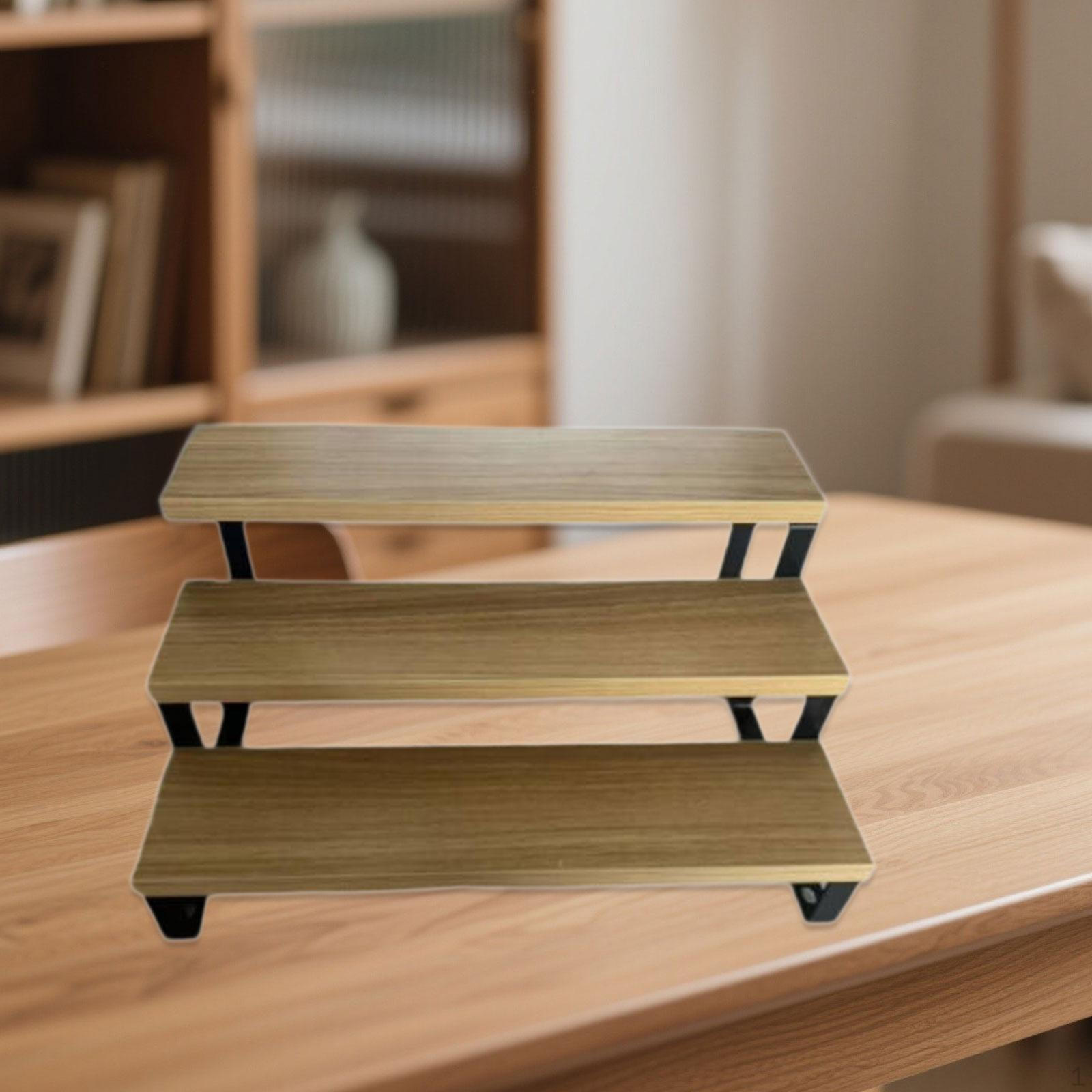 

Деревянная подставка для дисплея Полка для хранения кукол Держатель для коллекционных предметов Современная подставка для растений на подоконник коричневый