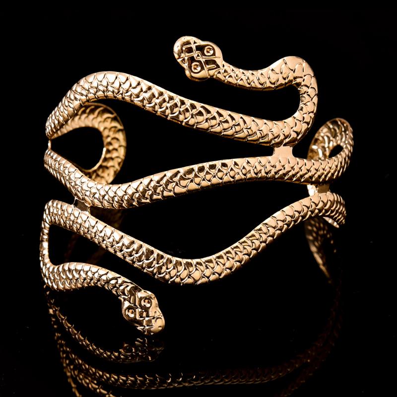 Vintage Egypt Swirl Snake Arm Cuff Armlet Armband Big Wide Bangle Bracelets for Women Cuff Indian Anime Men Fashion Jewelry