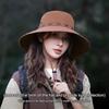 Breathable Western Cowboy Hat Solid Color Adjustable Wide Brim Sun Hat Outdoor Mountaineering Fisherman Sunshade Cap Travel 1PC