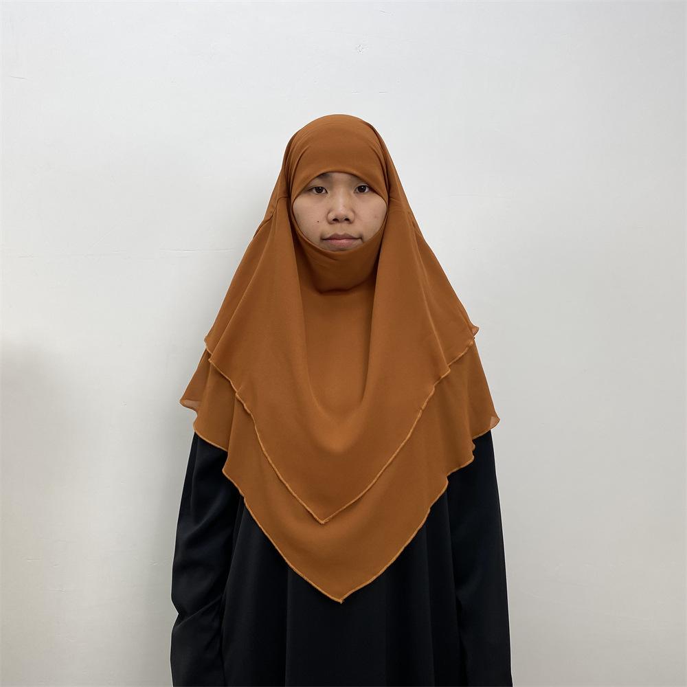 Pañuelo de Chifón de Doble Capa de Color Sólido - Estilo Medio Oriente, Dubái, Turquía (Grande, 2305)