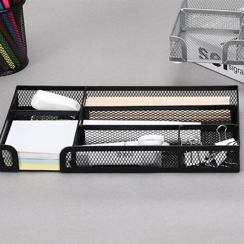 Sturdy Metal Office Drawer Organizers Tray Desktop Storage Container For Pens Files Paper Clip