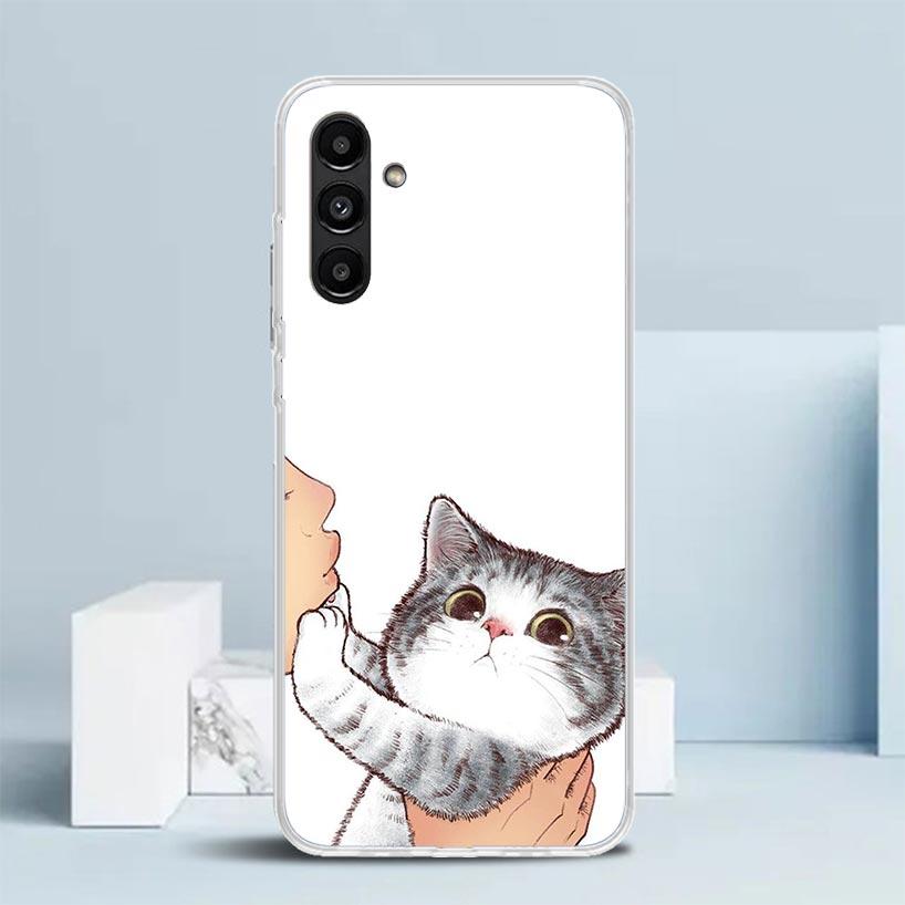 

Чехол для телефона Милый котенок для Samsung Galaxy A17 A37 A57 A16 A15 A14 A13 A56 A55 A54 A53 A36 A35 A34 A33 A26 A25 A24 A23 Samsung A36