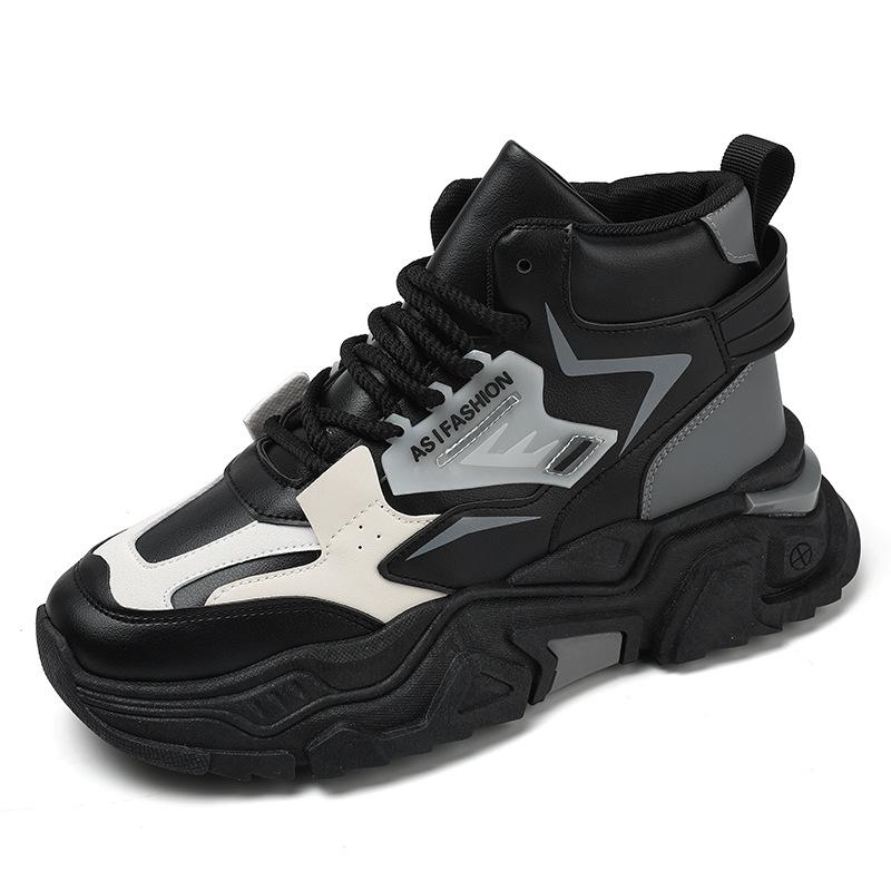 

Youth outdoor winter high-top sports shoes trendy thick-soled heightening shoes Korean version of student casual men s shoes large size 39