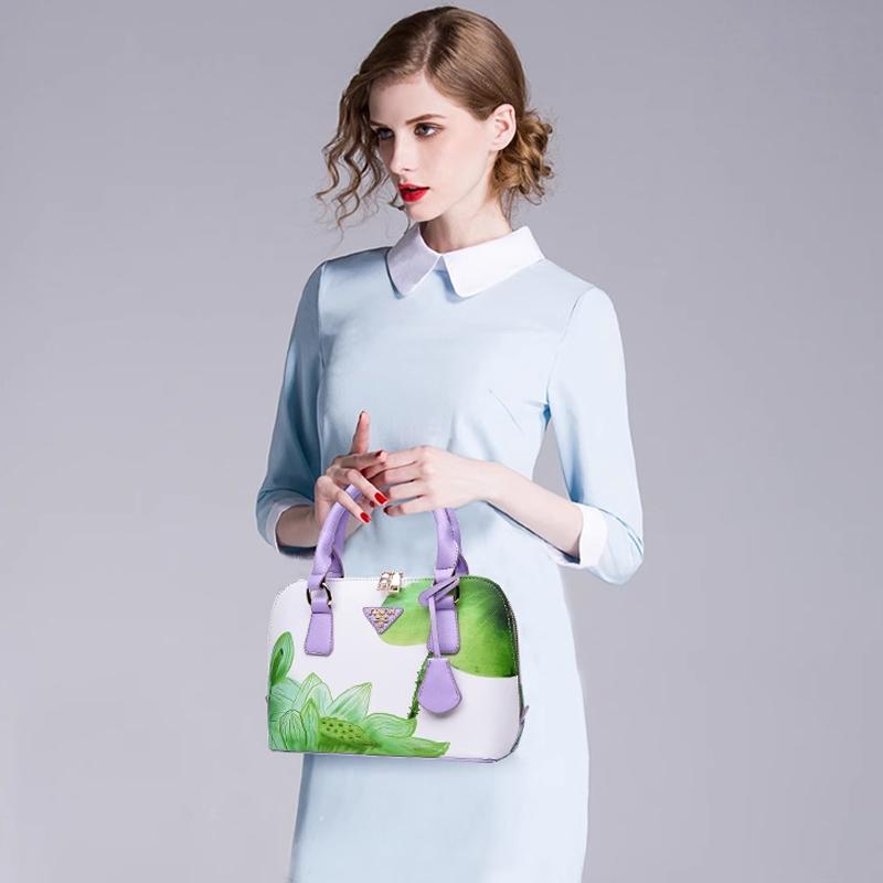 Small Floral Print Top Handle Bag Ladies Elegant Crossbody Boston Bag Women's Fashion Handbag Shoulder Bag Purse