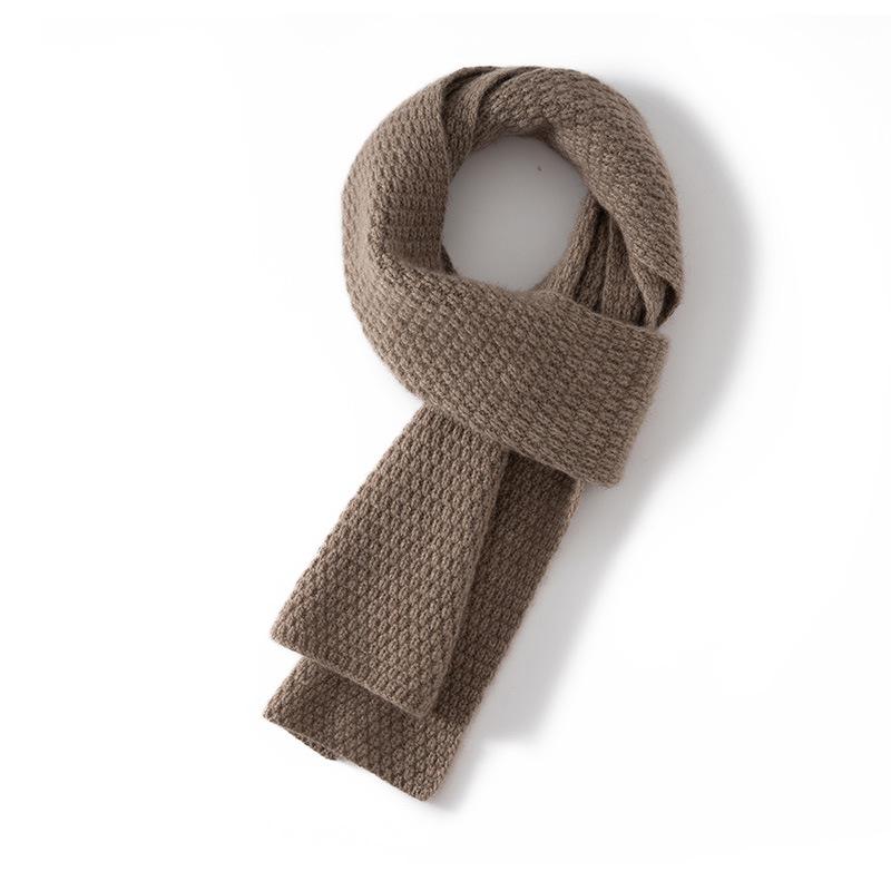 Korean Style 100% Pure Cashmere Scarf - Unisex, Warm & Versatile for Autumn/Winter