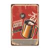 Targa Vintage Caffè Fresco Metallo Latta Segno Retro Bevanda Caffè Poster Adesivi da Parete per Caffetteria Negozio Ristorante Decorazione Casa Stanza