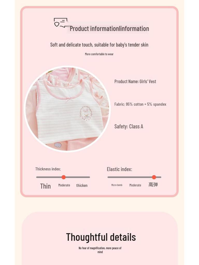 Clearance: Girls' Thin Sleeveless Summer Top, Children's Development Innerwear, Modal Fabric