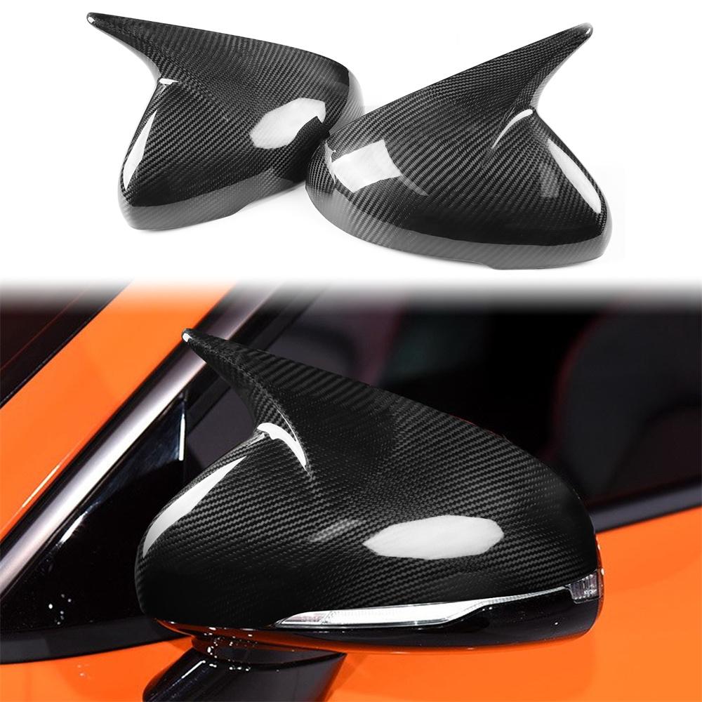 2x Real Carbon Fiber Rear Side View Mirrors Cover Trim For KIA Stinger 2018-2022