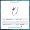 Bamoer 925 Sterling Silver Delicate Purple Zircon Dainty Flower Ring for Women Simple and Fashionable Rings