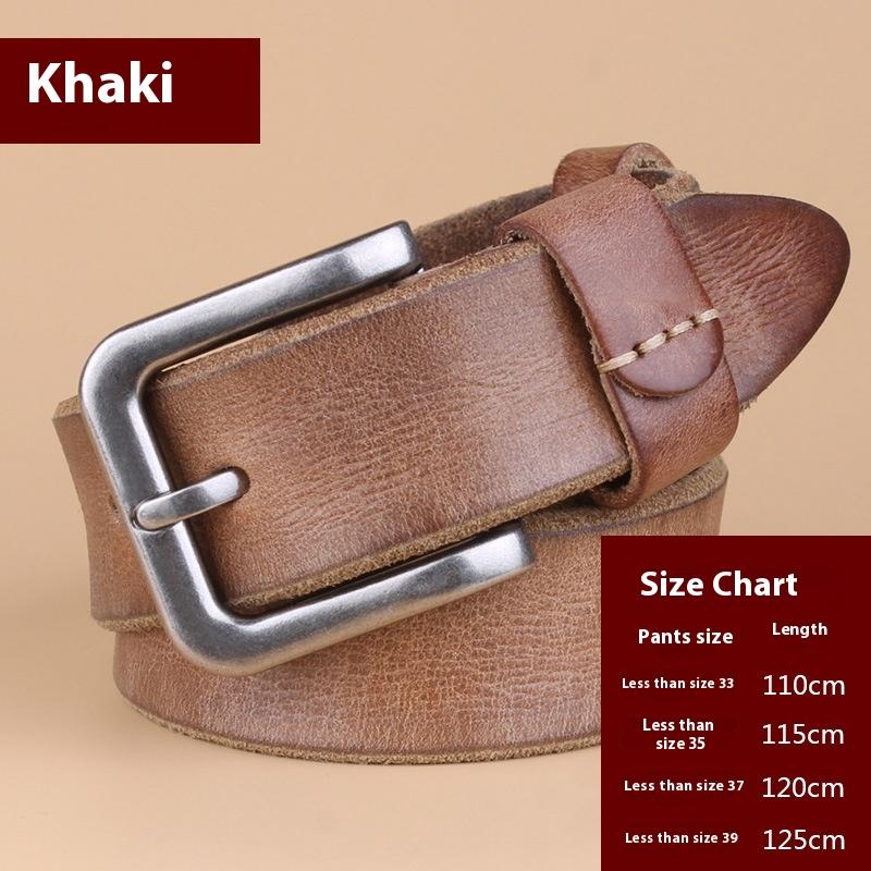 

Мужской кожаный ремень в корейском стиле, повседневный, из кожи первого слоя, с пряжкой-штифтом, молодежный мужской ремень 105cm