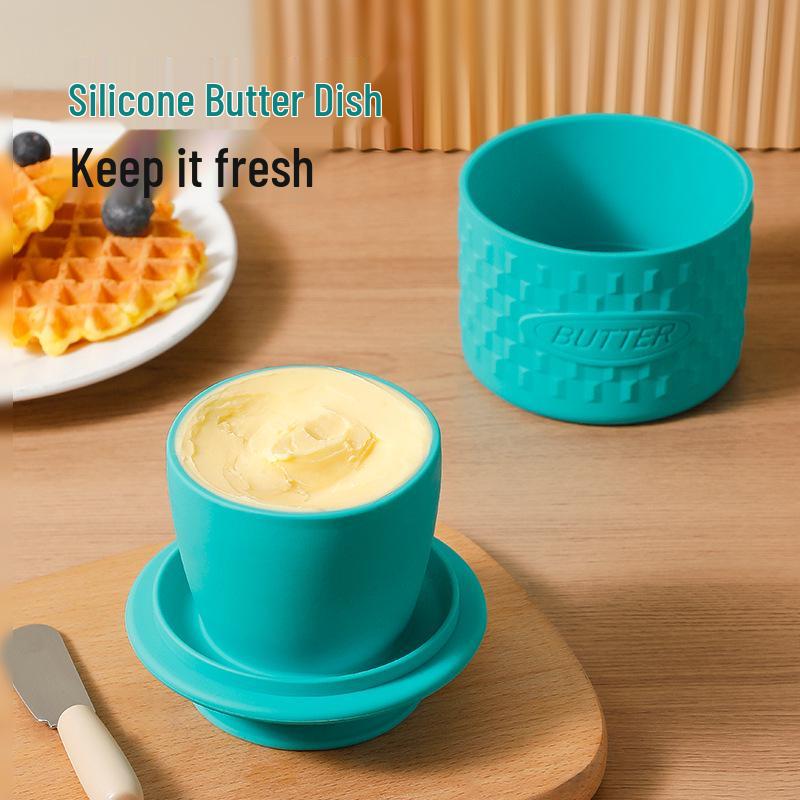 Silicone Sealed Butter Dish with Lid and Scale Lines