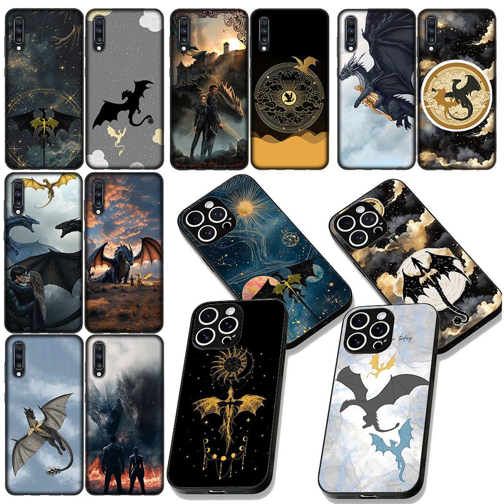 Book Dragon Fourth Wing Phone Case for Samsung Galaxy A06 A05 A14 A50 A51 A52 A12 A13 A23 A70 A07 A25 A26 A72 A56 Soft Cover