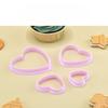 4Pcs/set New Love Cookie Simulation Biscuit Cutting Mold Heart Shape Plastic Baking Tool Fondant Cake Clay Mold