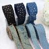 1 yard 38MM Gold Star Denim Cloth Ribbon 38MM Width Clothing Sewing Supplies  Clothing Sewing