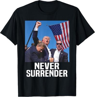 Donald Trump Shot Nikdy se nevzdej 2024 Tričko Unisex Tričko