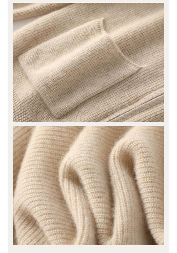 Heavyweight Stand Collar Wool Cardigan - Versatile Casual Solid Color for Autumn/Winter