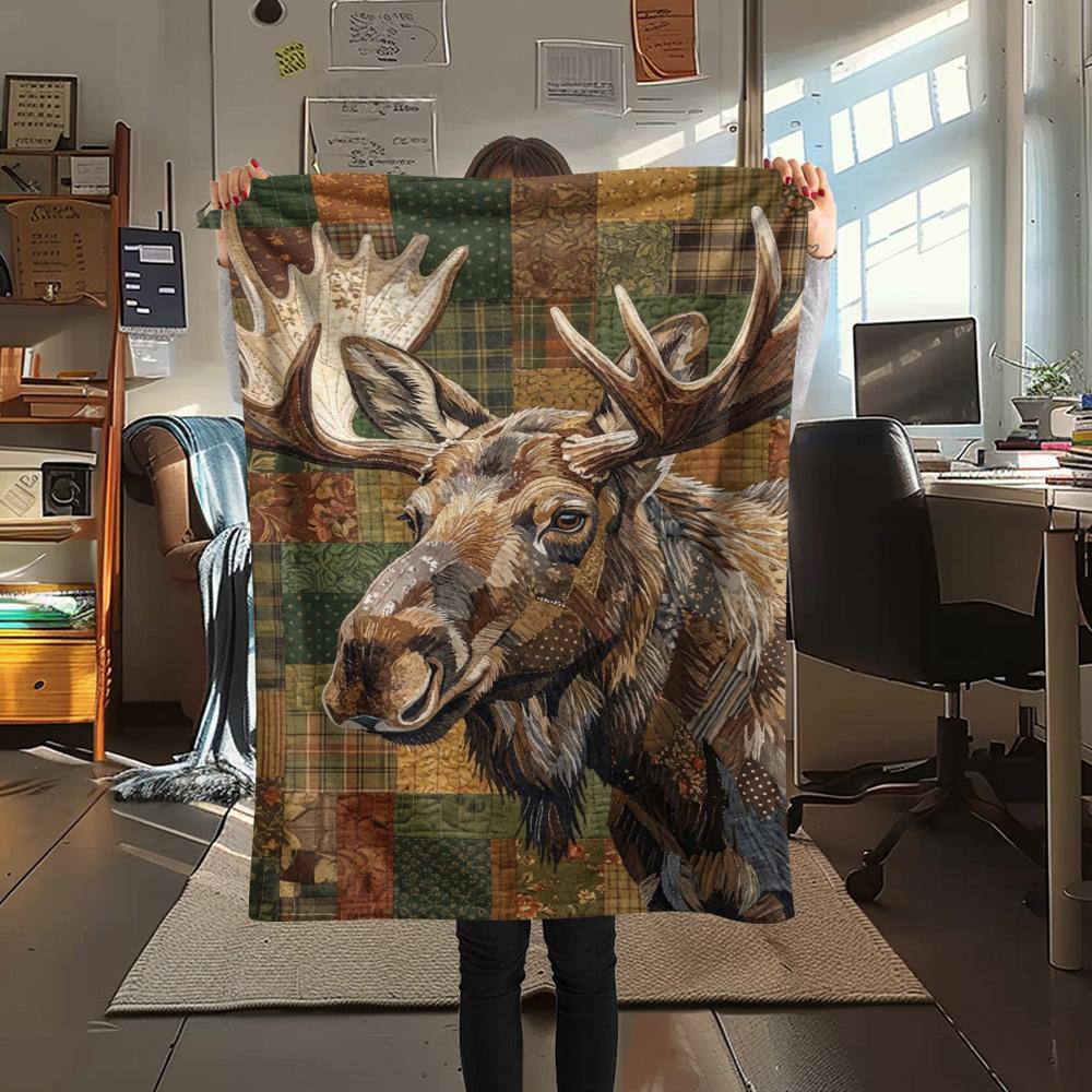 1PC Bohemian Art Animals Print FlAannel Blanket, High quality Comfortable for All Seasons, Home Decor, Warmth and Comfort