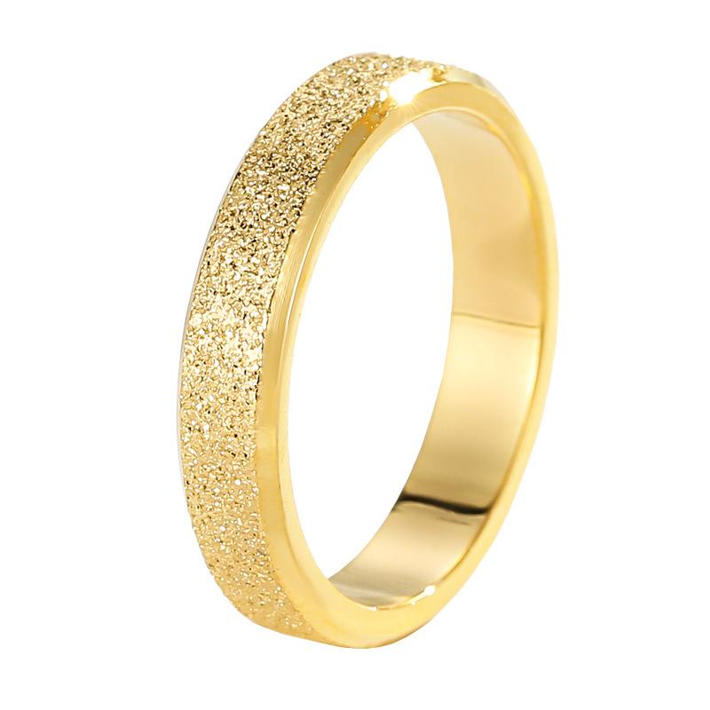 Japanese and Korean Titanium Steel Frosted Ring Women's Gold Ring Fashion Simple Small Jewelry