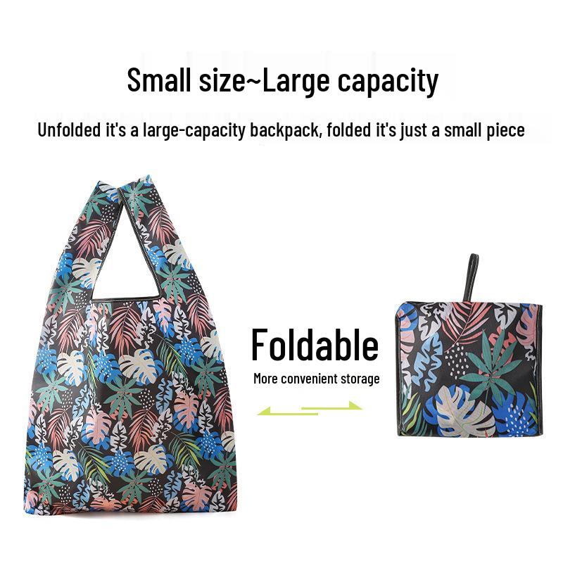 Cute Large Foldable Carton Shopping Bag - Eco-Friendly, Portable Grocery & Vegetable Tote with Large Capacity