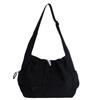 Solid Nylon Totes Bag Versatile Large Capacity Overlarge Drawsting Bag Light Weight Casual Women's Commutting