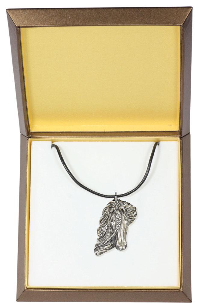 

Friesian horse I - necklace with a horse, silver-plated pendant for a horse fan, unique jewelry by Art-Dog brand срібний
