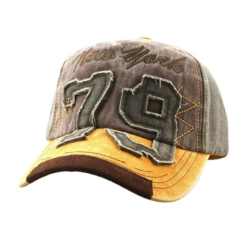 Vintage Distressed 79 Embroidered Baseball Cap Unisex Adjustable Sun Hat Outdoor Casual Wear