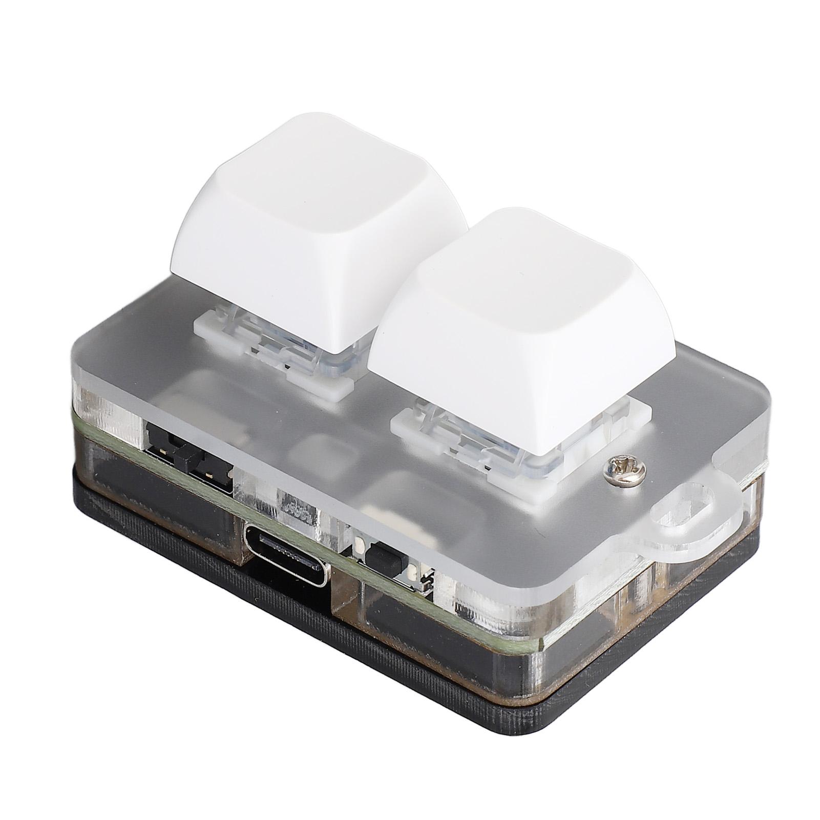 

2-клавишная клавиатура USB C Проводное Bluetooth-подключение Синий переключатель Программируемый макрос Мини Механический