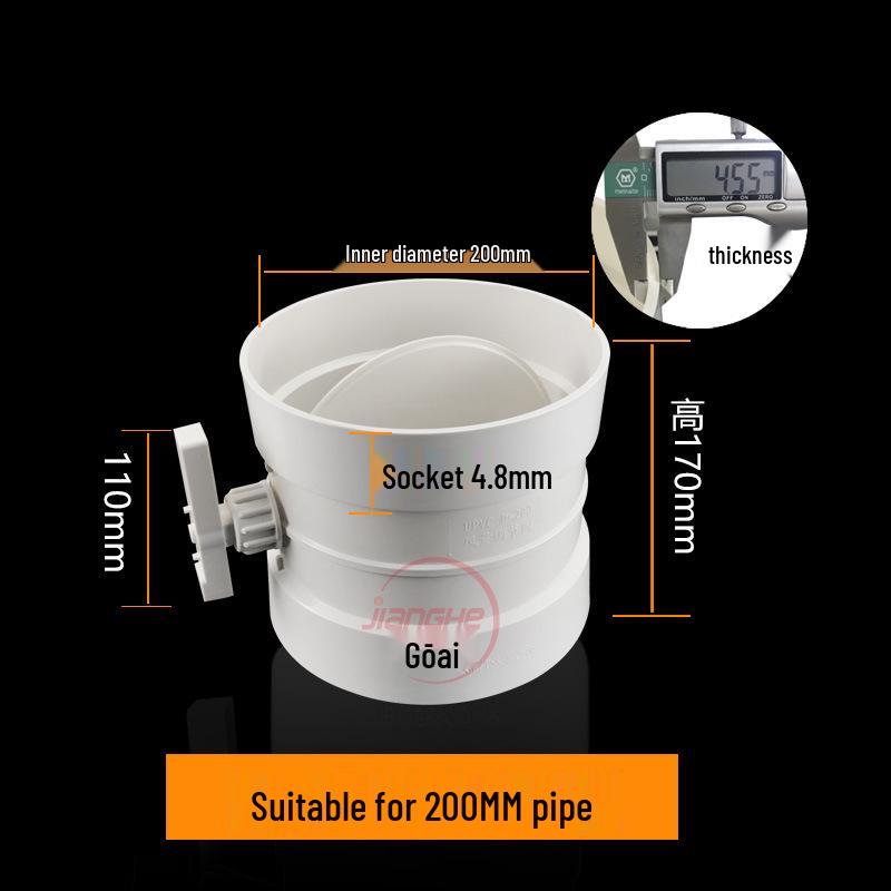 PVC Manuelle Klappenventile für Lüftungskanäle (Größen: 75, 110, 160, 200)