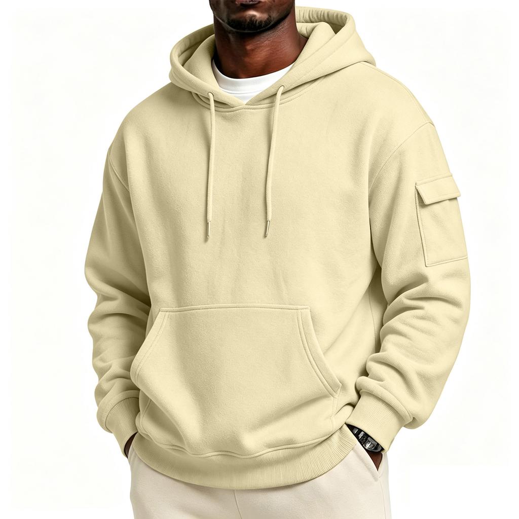 Herren Kapuzenpullover mit Taschen Lässig Bequem Pullover Sweatshirt