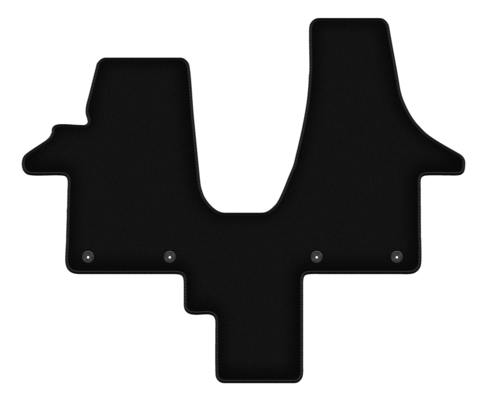 Tappetini neri in velluto base per: VW Transporter T5 Caravelle 2 posti (2003-2015)