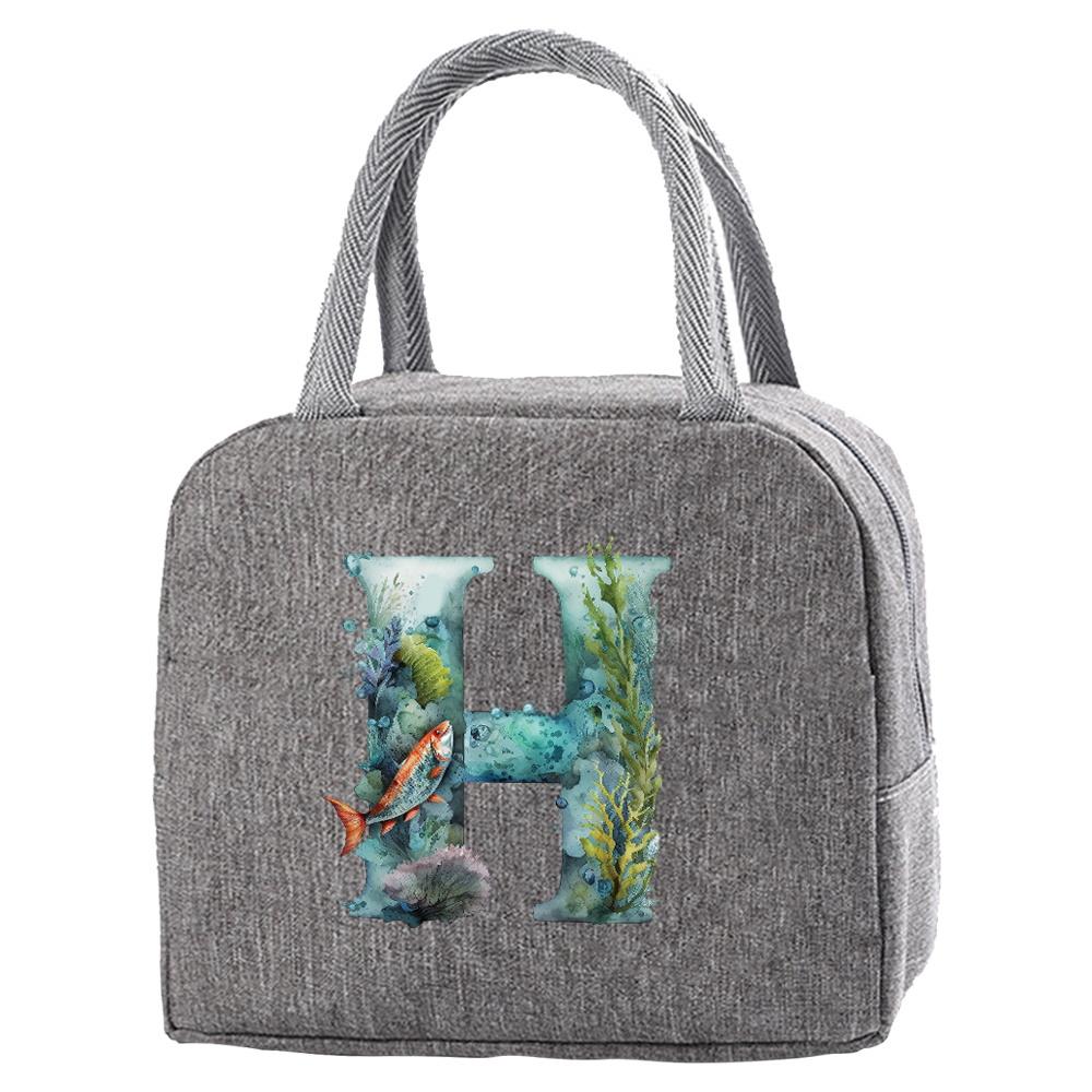 Wasserdichte Oxford Reißverschluss Isolierte Lunchtasche Tragbar Lebensmittelisolierung für Erwachsene Reisen Fisch Buchstaben Druck Box Picknick