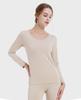 Women's Seamless Warm Round Neck Long Johns Set - Winter Style with 37° Heat Retention