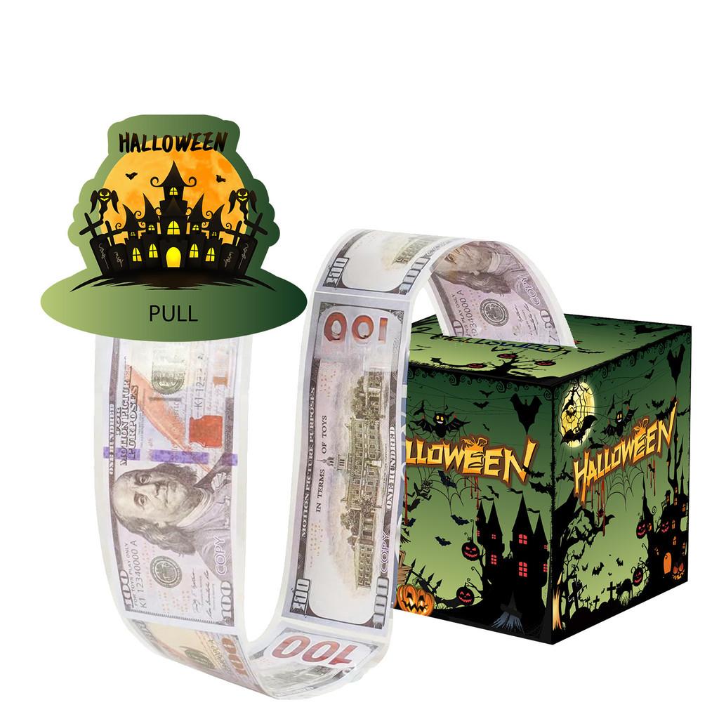 Dárková halloweenská krabička scéna s designem dýňového kočičího hradu pro festivalovou výzdobu