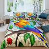 Tropical Birds Duvet Cover Watercolor Hummingbird Flowers Twin Bedclothes Exotic Wildlife White Abstract Polyester Qulit Cover