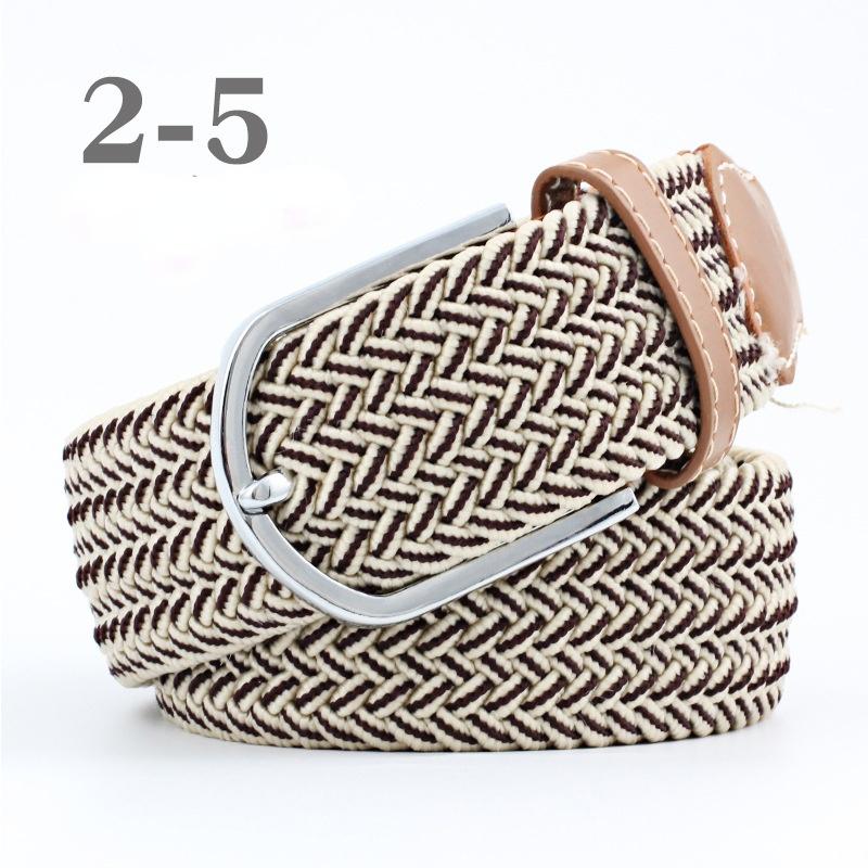 2026 New Fashion High Quality Explosive Women's Canvas Belt Men's Elastic Belt Casual Stretch Woven Pin Buckle Belt