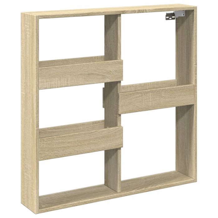 VidaXL Armoire murale chêne sonoma 80x15x80 cm bois d'ingénierie, armoire murale flottante, étagère murale, vitrine murale, 854546