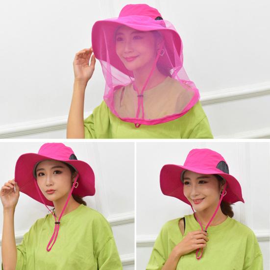 Pălărie de soare pentru pescuit, cu boruri late, respirabilă, ultraușoară, pliabilă, închidere cu șnur, lavabilă, plasă de țânțari, pălărie, pălărie de protecție solară, materiale pentru camping