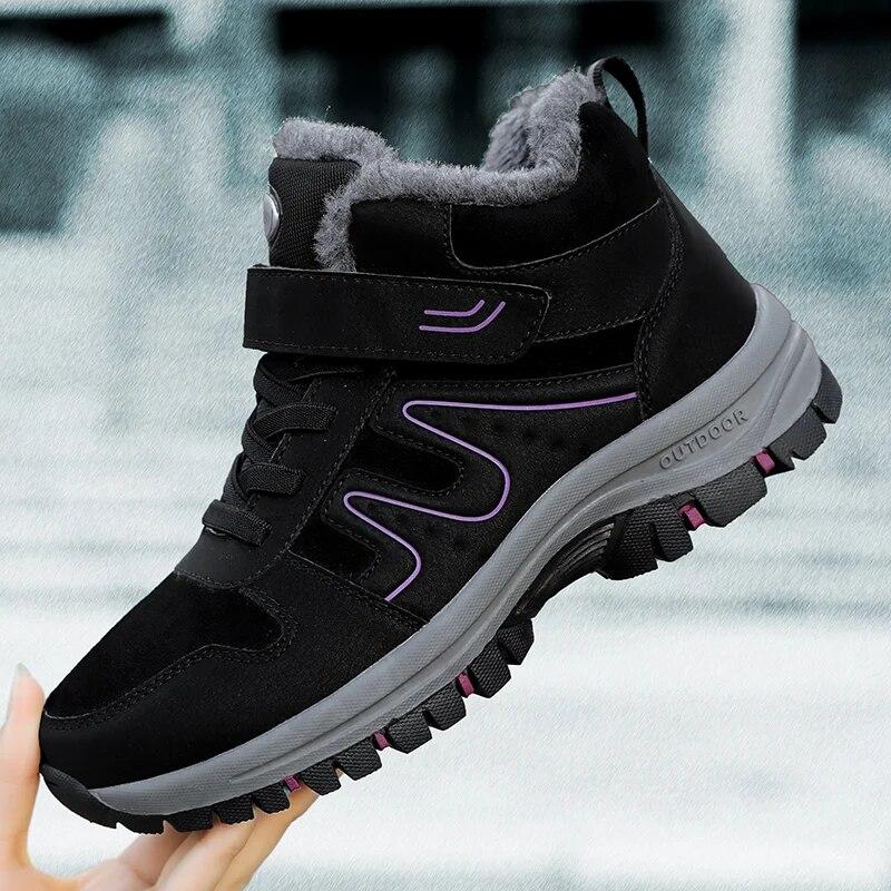 Warm Men Winter Boots Outdoor Plush Warm Ankle Boots Lightweight Couple Walking Shoes Women Waterproof Snow Boots Winter Cotton Shoes