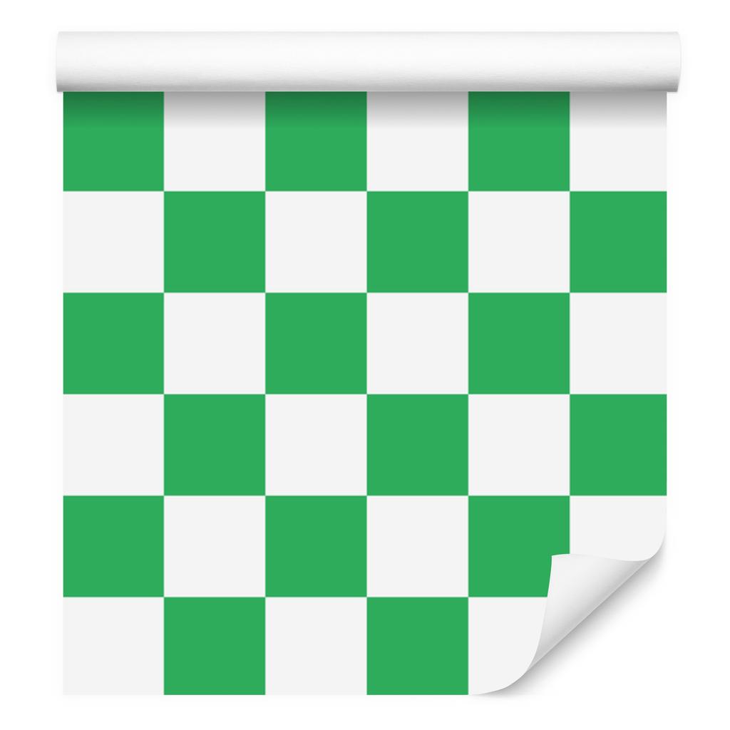 Green and White Checkerboard Wallpaper for Living Room and Bedroom 50x1000