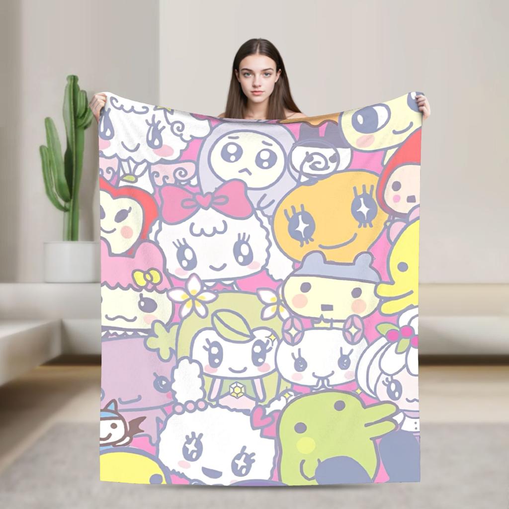 Soft Blanket Airplane Travel Tamagotchis Digital Pet Throw Blanket Flannel Bedspread For Outdoor Print Sofa Bed Cover