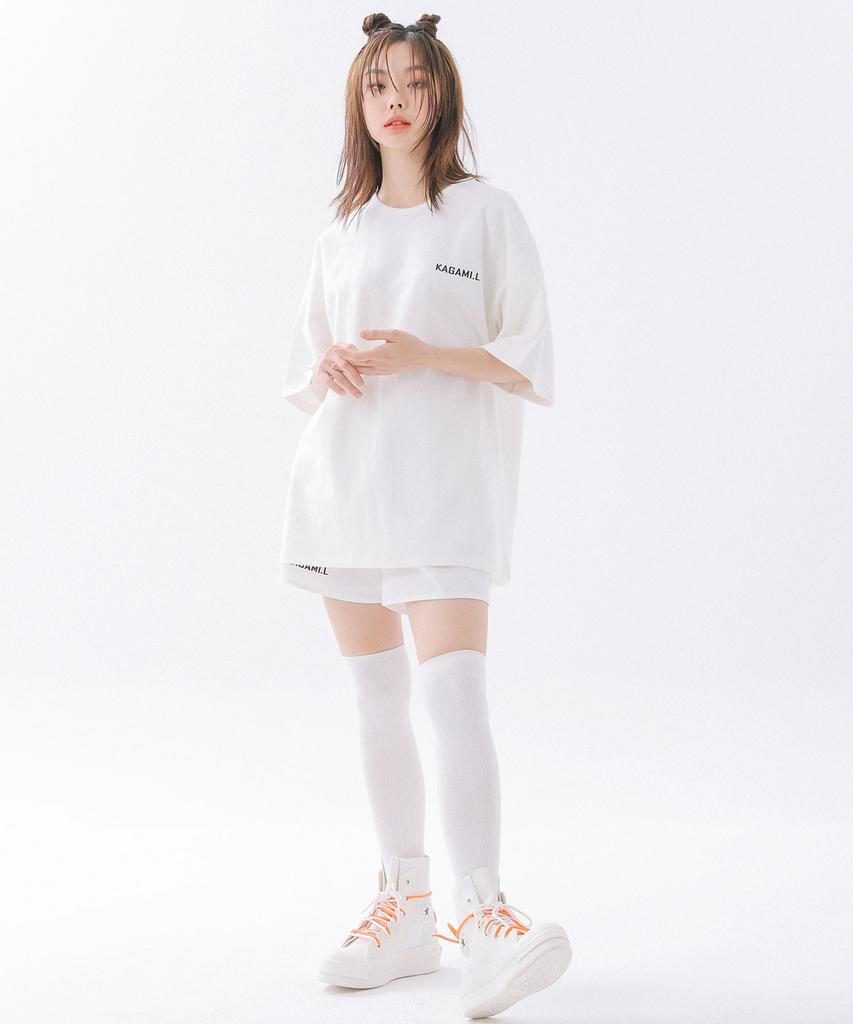 Kagamiel Oversized 1990 Logo T-Shirt White