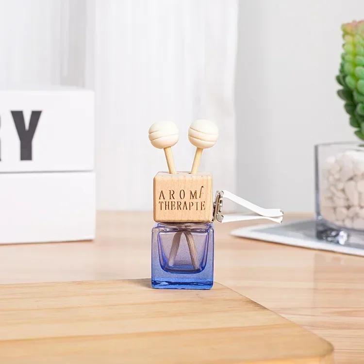 Car Perfume Bottle Interior Air Conditioner Outlet Clip Square Glass Aromatherapy Bottle Deodorizer Air Freshener Auto Amagi